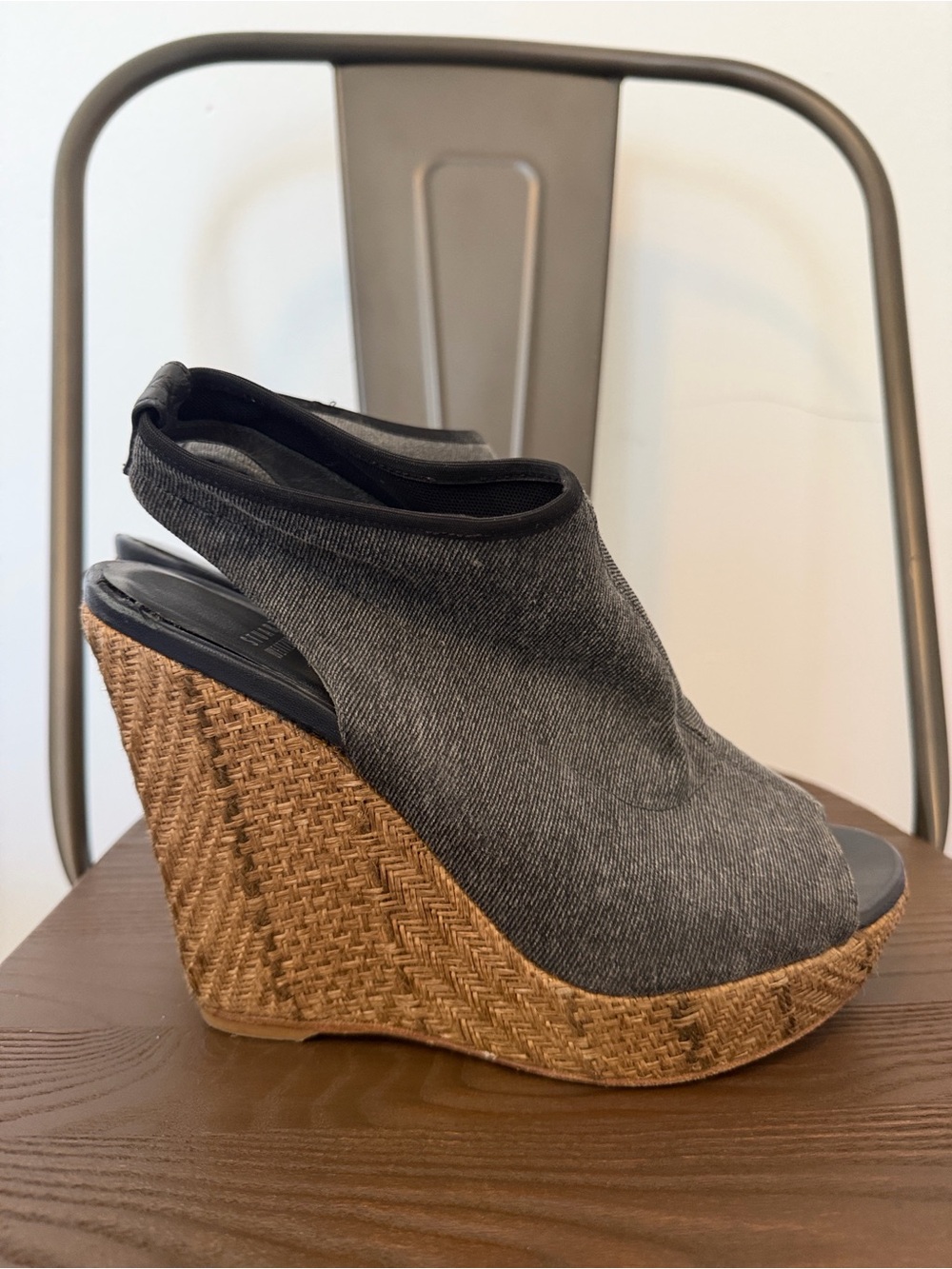 Women's Gray Wedge Sandals with Woven Platform STUART WEITZMAN - Picture 4 of 4